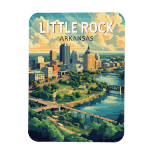 Ímã Little Rock Arkansas Viagens Arte Vintage