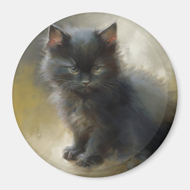 Imã Little Shadow Black Kitten (Frente)