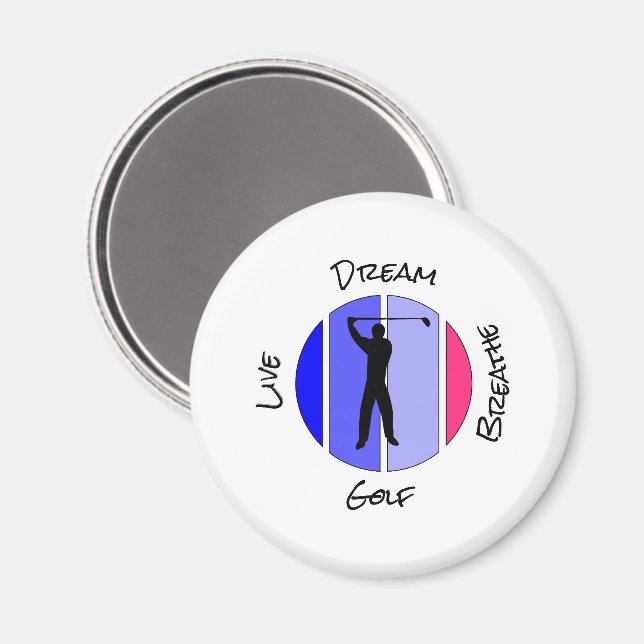 Imã Live, dream, breathe golf (Front/Back)