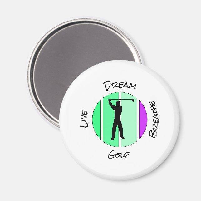 Imã Live, dream, breathe golf (Front/Back)