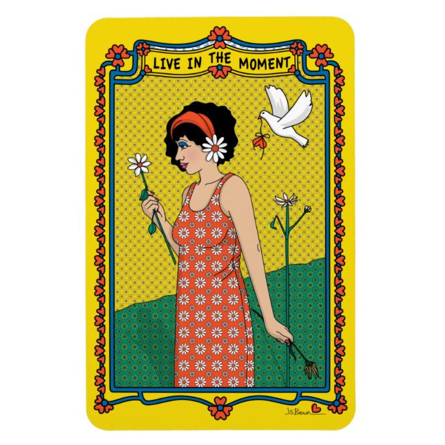 Ímã Live In Moment_B_4x6 Refrigerator Magnet (Vertical)