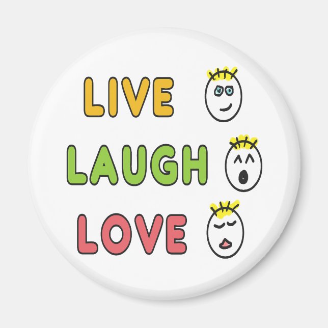 Imã Live Laugh Love (Frente)