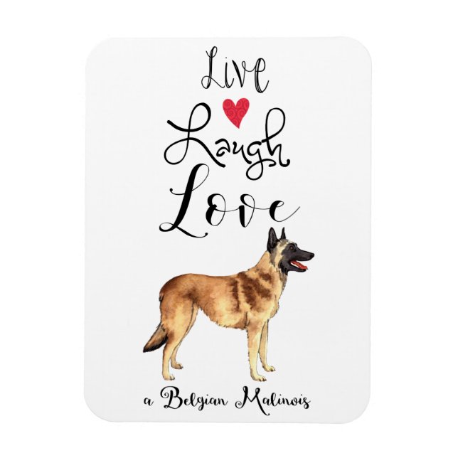 Ímã Live Laugh Love a Belga Malinois Magnet (Vertical)