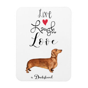 Ímã Live Laugh Love a Dachshund Magnet