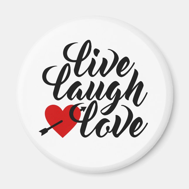 Imã Live Laugh Love Namorados Calliographic | Magnet (Frente)