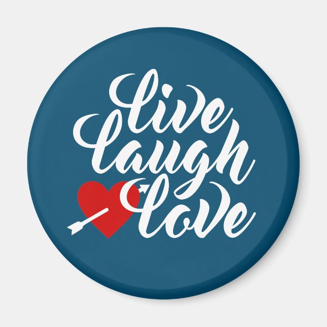 Imã Live Laugh Love Namorados Calliographic | Magnet (Frente)