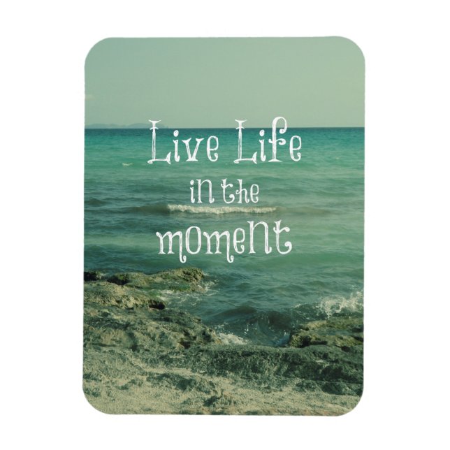 Ímã Live Life in the Moment Cote with Beach Theme (Vid (Vertical)