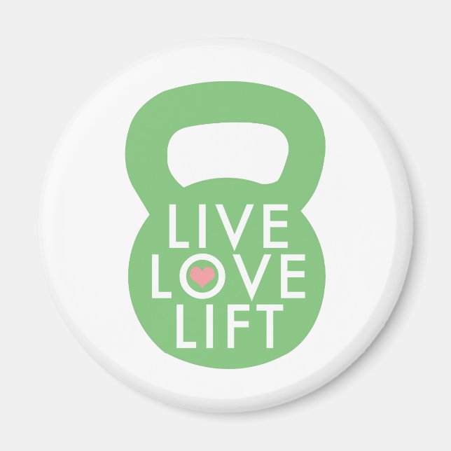 Imã "Live Love Lift" (Frente)