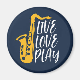 Imã Live Love Play Saxofone Player Jazz Music Lover