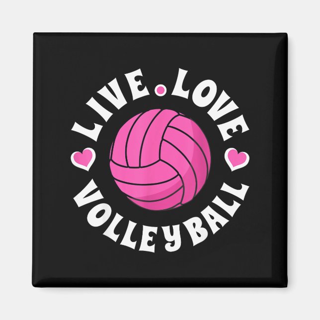 Imã Live Love Volleyball For Women Girls Volleyball Fa (Frente)