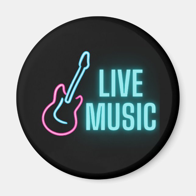Imã Live Music Neon Guitar (Frente)