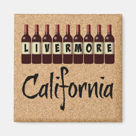 Imã Livermore California Red Wine Botles Diversão. Pro