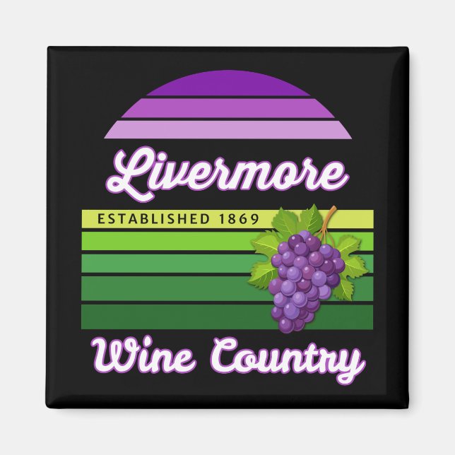 Imã Livermore Wine Country Purple Green Stripes Grapes (Frente)