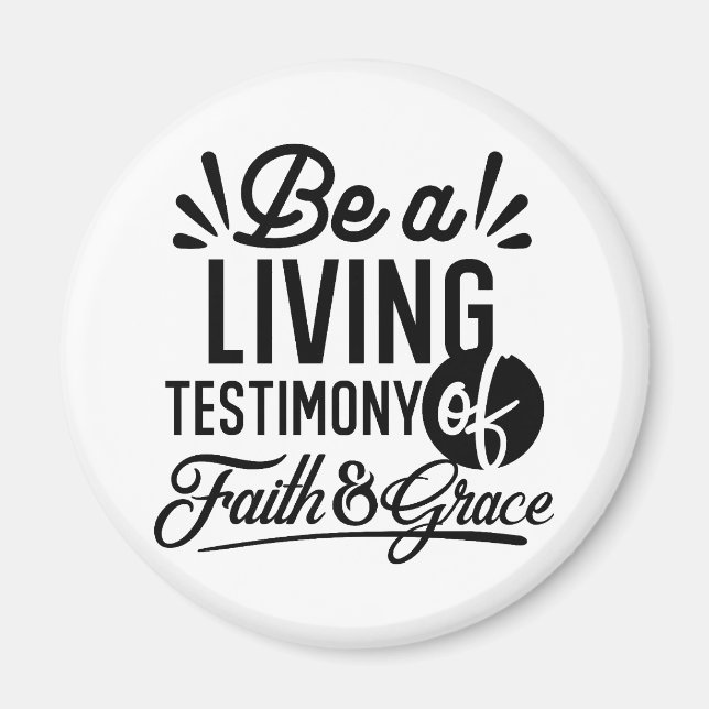 Imã Living Testimony Bible Quote Christian Motivation (Frente)