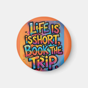 Imã Livro A Viagem Vida é Curta Presente de grafite pa