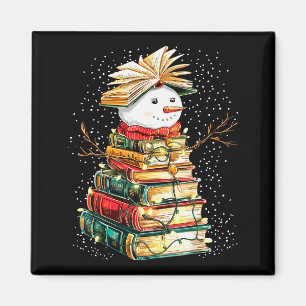 Imã Livro Boneco de Neve Árvore de Natal Leitura