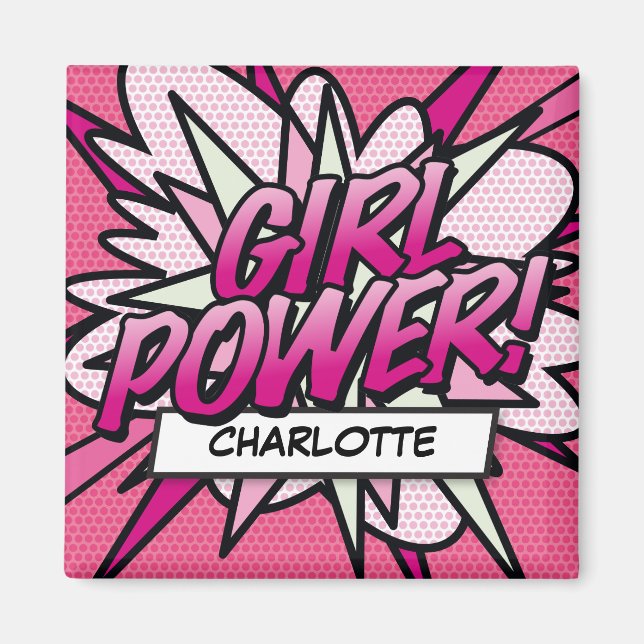 Imã Livro de Quadrinhos Personalizado PODER DA MENINA  (Frente)