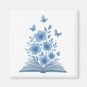 Imã Livro Encantado - Borboletas e flores Design
