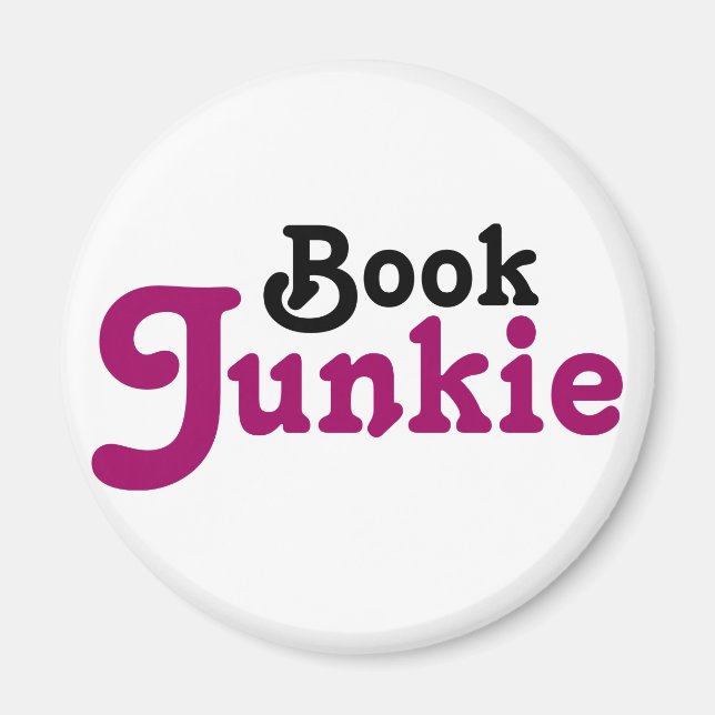 Imã Livro Engraçado Junkie Lendo Presente (Frente)