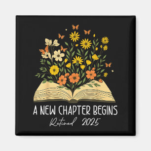 Imã Livro Floral Um Novo Capítulo Começa Aposentado Ap