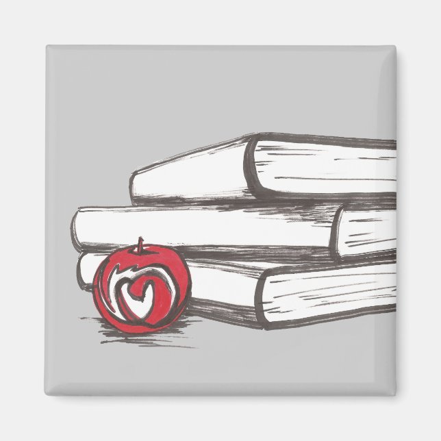 Imã Livros + Apple | Magnet | Personalizável (Frente)