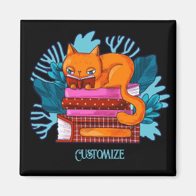 Imã Livros Aprovados para Gatos Personalizados (Frente)