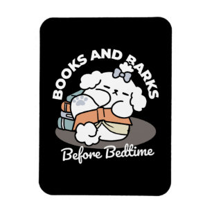 Ímã Livros e Latidos - Design de Leitura de Cachorro S