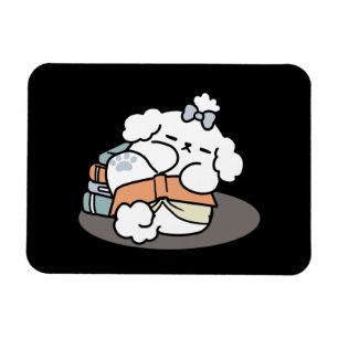 Ímã Livros e Latidos - Design de Leitura de Cachorro S