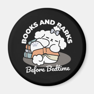 Imã Livros e Latidos - Design de Leitura de Cachorro S