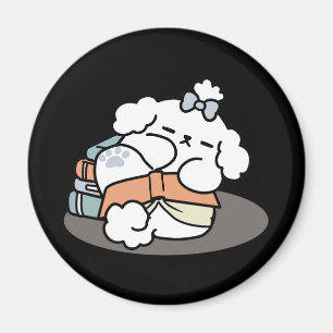 Imã Livros e Latidos - Design de Leitura de Cachorro S