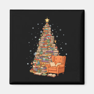 Imã Livros engraçados de Natal Árvore Amante de Livros