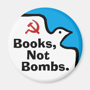 Imã "Livros, não bombas." Ímã