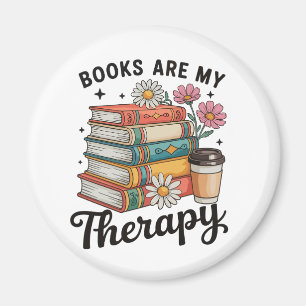 Imã Livros São Minha Terapia Floral Retro Amante da Le