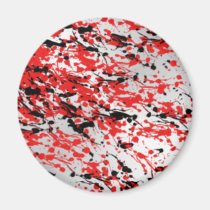 Imã Lixeira e perfuração de Abstrato preto e vermelho