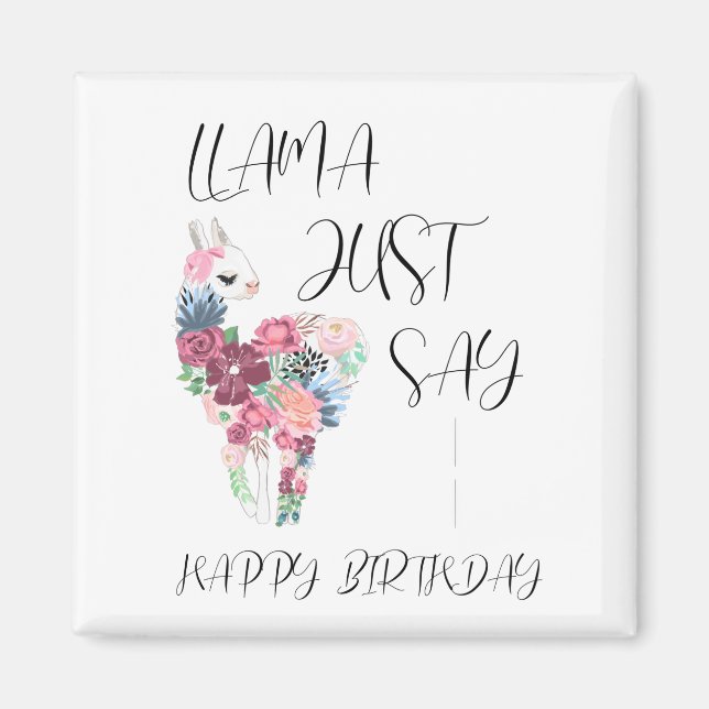 Imã Llama Apenas Diga Parabéns (Frente)