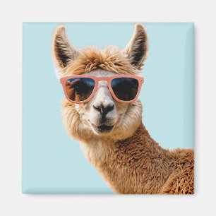 Imã Llama Bonito Com Óculos De Sol