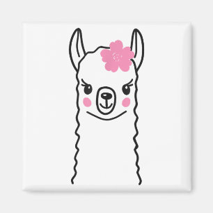 Imã Llama Face Dia de as Bruxas engraçado Flowers De F
