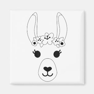 Imã Llama Face Halloween Flowers De Fumaça De Fumos Al