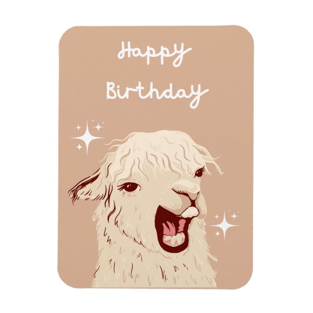 Ímã Llama Feliz Aniversário (Vertical)