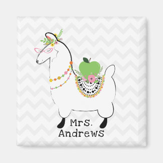 Imã Llama Green Apple Floral Chevron