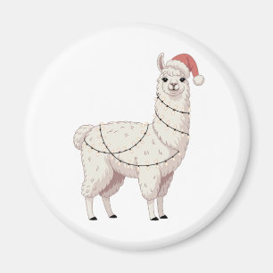 Imã Llama Luzes de Natal Robusto Amante Alpaca