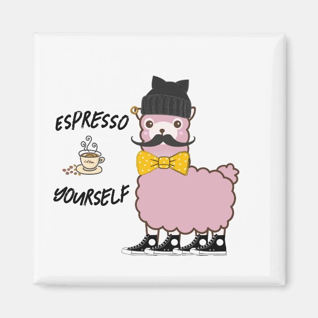 Imã Llama Rosa Espresso Yourself Magnet (Frente)