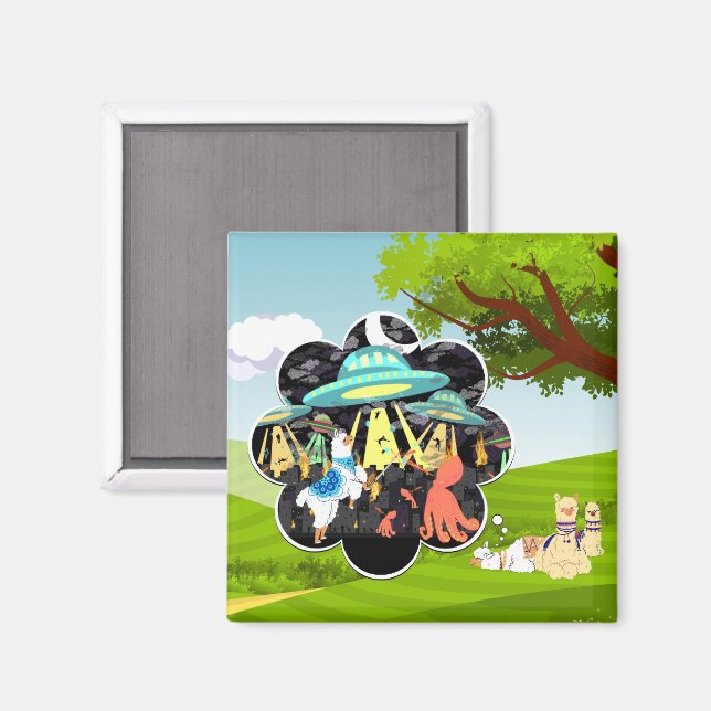 Imã Llama vs Mau Squid Epic Space Batalha (Front/Back)