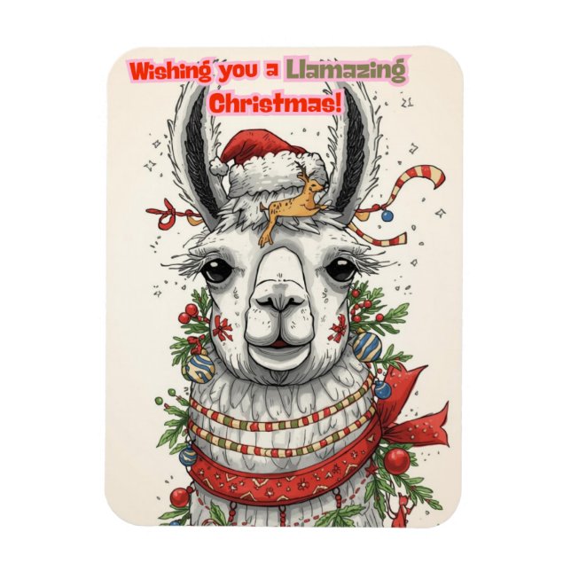 Ímã LLamazing Christmas Llama Holiday (Vertical)