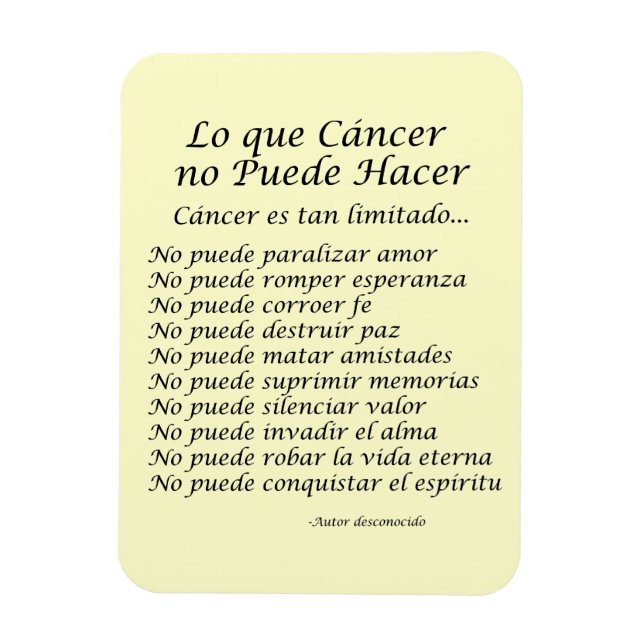 Ímã Lo Que Cáncer No Puede Hacer Magnet (Vertical)