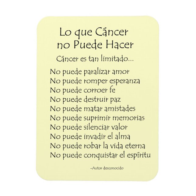 Ímã Lo Que Cáncer No Puede Hacer Magnet (Vertical)