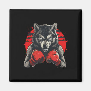 Imã Lobo Boxeador Com Luvas de Boxe Kickboxing Boxe Di