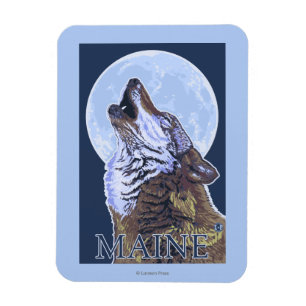 Ímã Lobo de MaineHowling