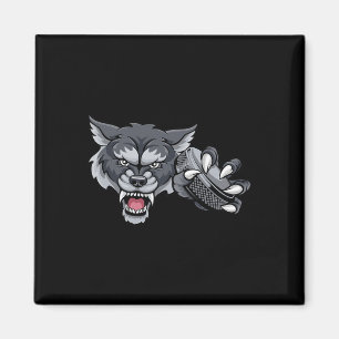 Imã Lobo Desenho Animado Esportes Time de Lobos Mascot