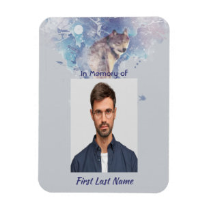 Ímã Lobo Memorial Pocket Keepsasaem Olhando para trás